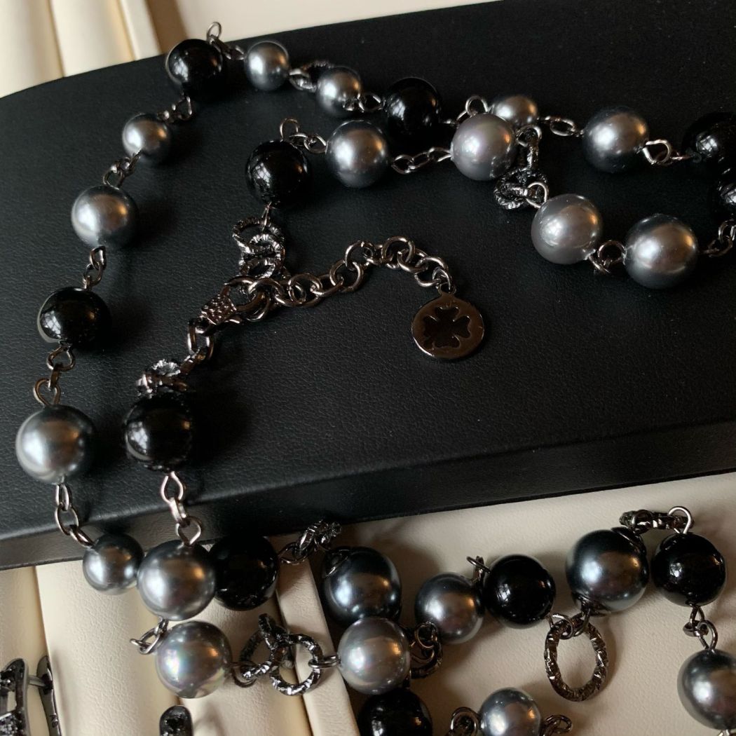 Комплект с жемчугом бусы сотуар и серьги ANGELES 3910-9158